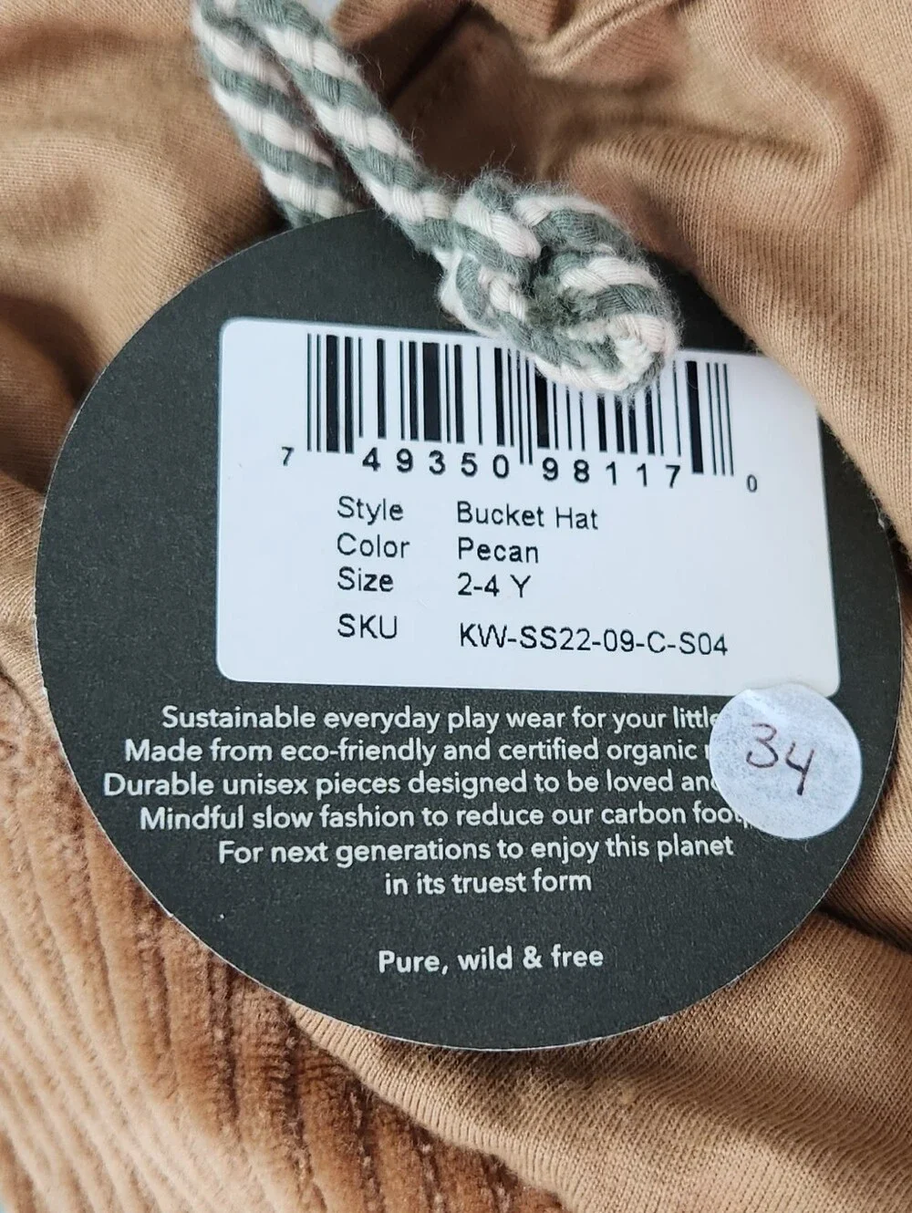 Kidwild Corduroy Bucket Hat in Pecan